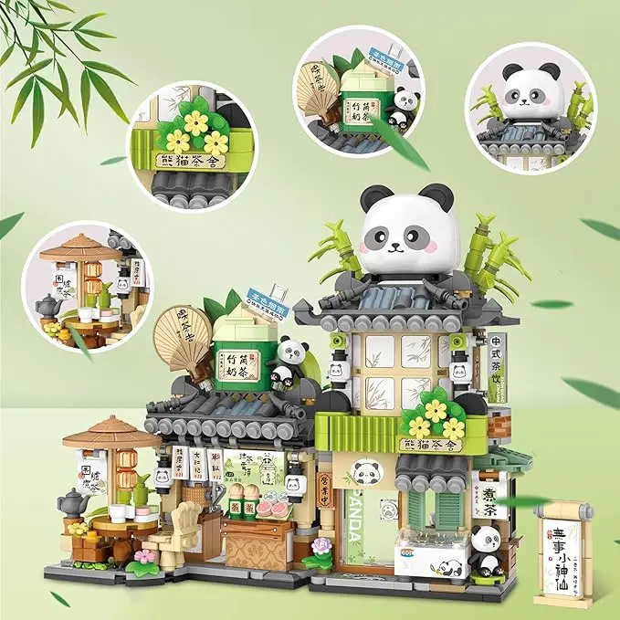Set bloques de construcción Panda Tea House urbano plegable - imagen 2