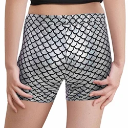 Pantalones cortos de baile niña Jazz y Hip Hop lentejuelas metálicas