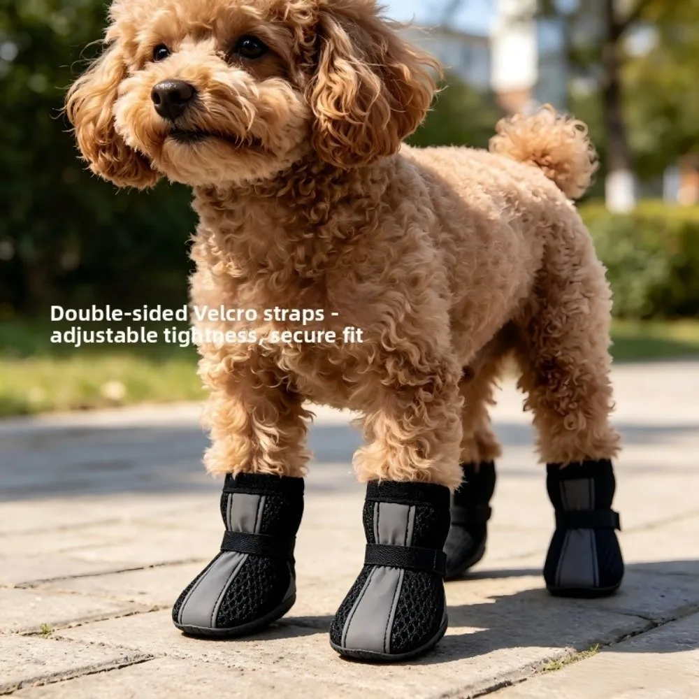 Zapatos de malla antideslizantes para perro con franja reflectante - imagen 4