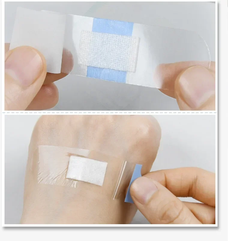 Tiritas transparentes impermeables para heridas cutáneas