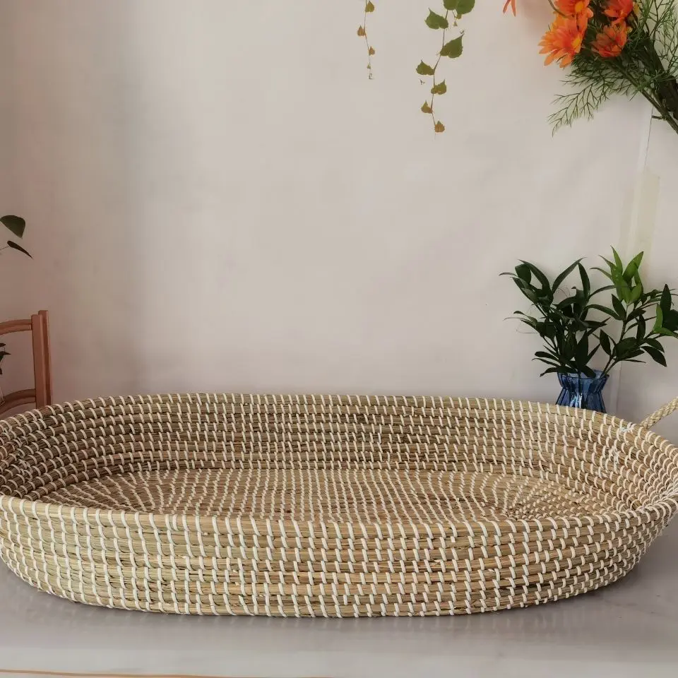 Cesta para cambiar pañales de moisés hecha a mano de algodón - imagen 3