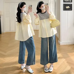 Camisa premamá de entretiempo con capas – Estilo moderno