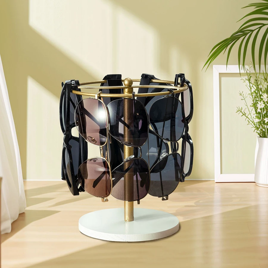 Soporte elegante para gafas de sol con fondo de madera 12 pares - imagen 3