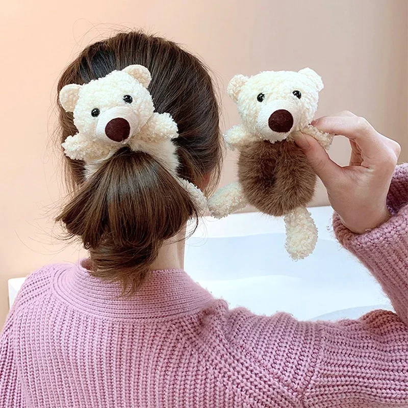 Gomas pelo niña con dibujos animalitos – Coleta felpa Maruko - imagen 4