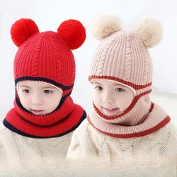 Gorro infantil de terciopelo con dibujos animados para invierno