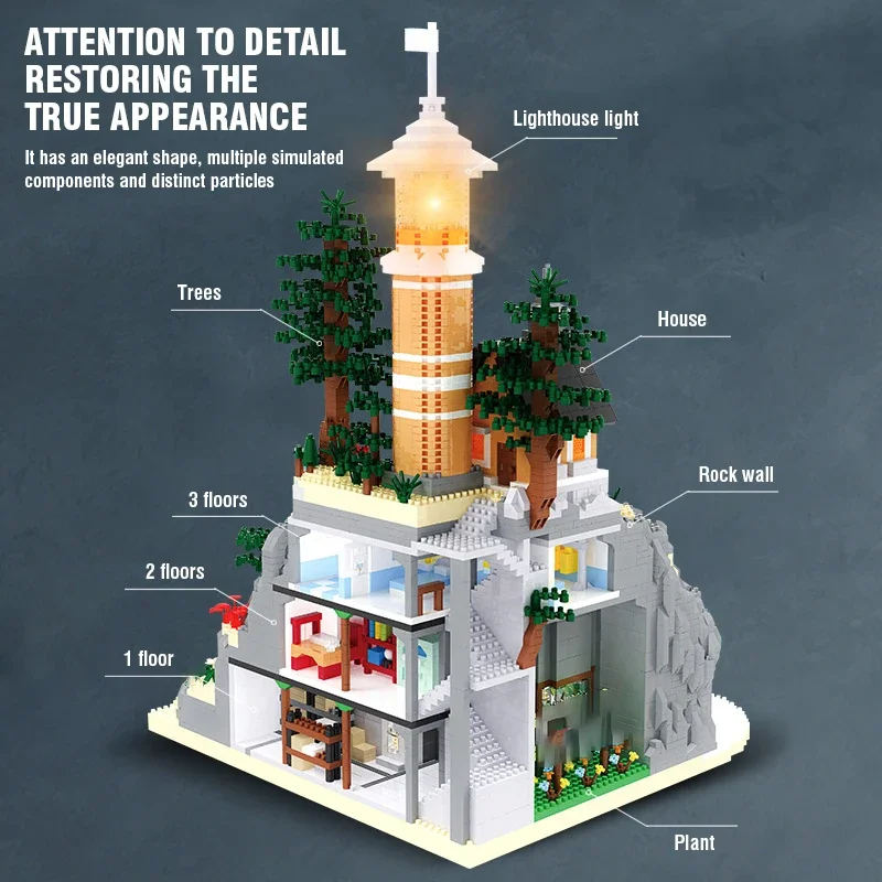 Faro juguetes bloques de construcción educativos para niños - imagen 5