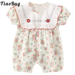Mono rompero floral con botones para bebé niña