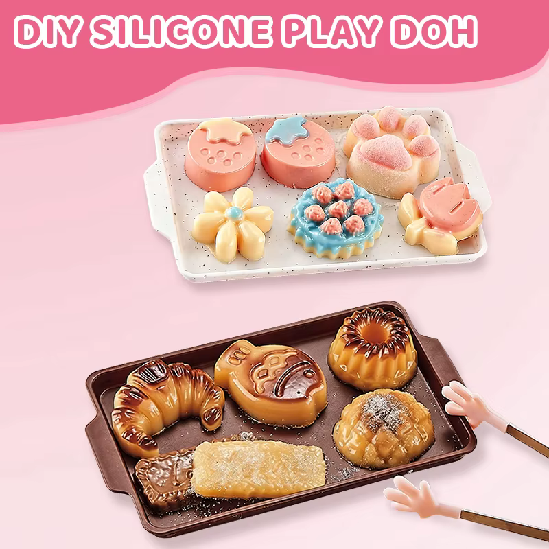 Juguete antiestrés silicona suave postres, kit manualidades colgante - imagen 3