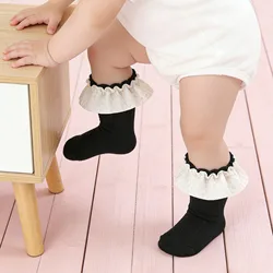 Calcetines de encaje con volantes para bebé niña – suaves transpirables