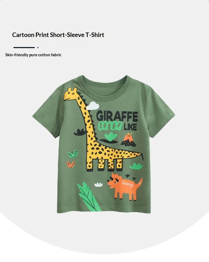 Camiseta infantil con estampado cartoon de estilo veraniego