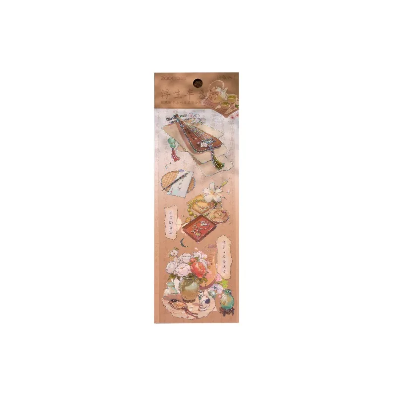 Pegatinas vintage Flor de ensueño con relieve dorado para diarios - imagen 5
