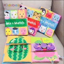 Libro sensorial de tela blanda con animales para bebés