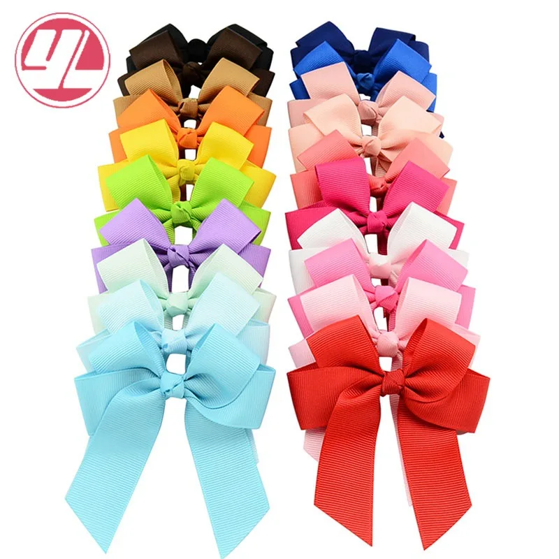 Pinzas para el cabello con lazo de doble capa en color sólido