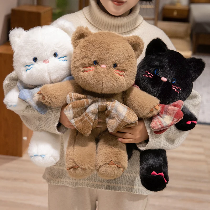Peluche de gato con pajarita y dibujos animados suave - imagen 3