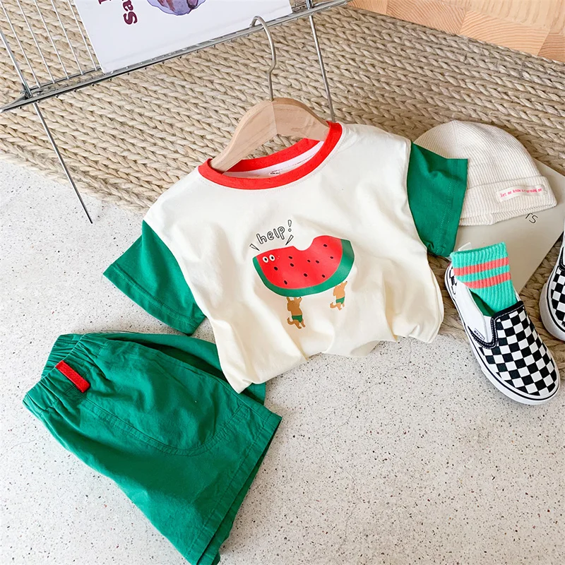 Conjunto Milangel camiseta y shorts con estampado sandía niño - imagen 3