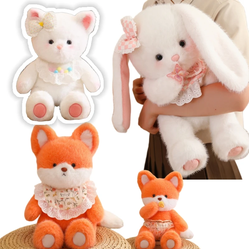 Peluche conejito, oso y gato suave tipo almohada para bebés - imagen 4