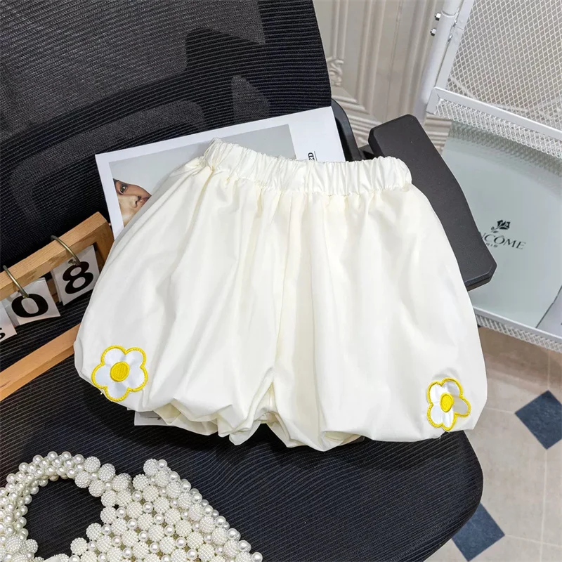 Pantalones cortos verano niña flores – Algodón orgánico suave - imagen 5