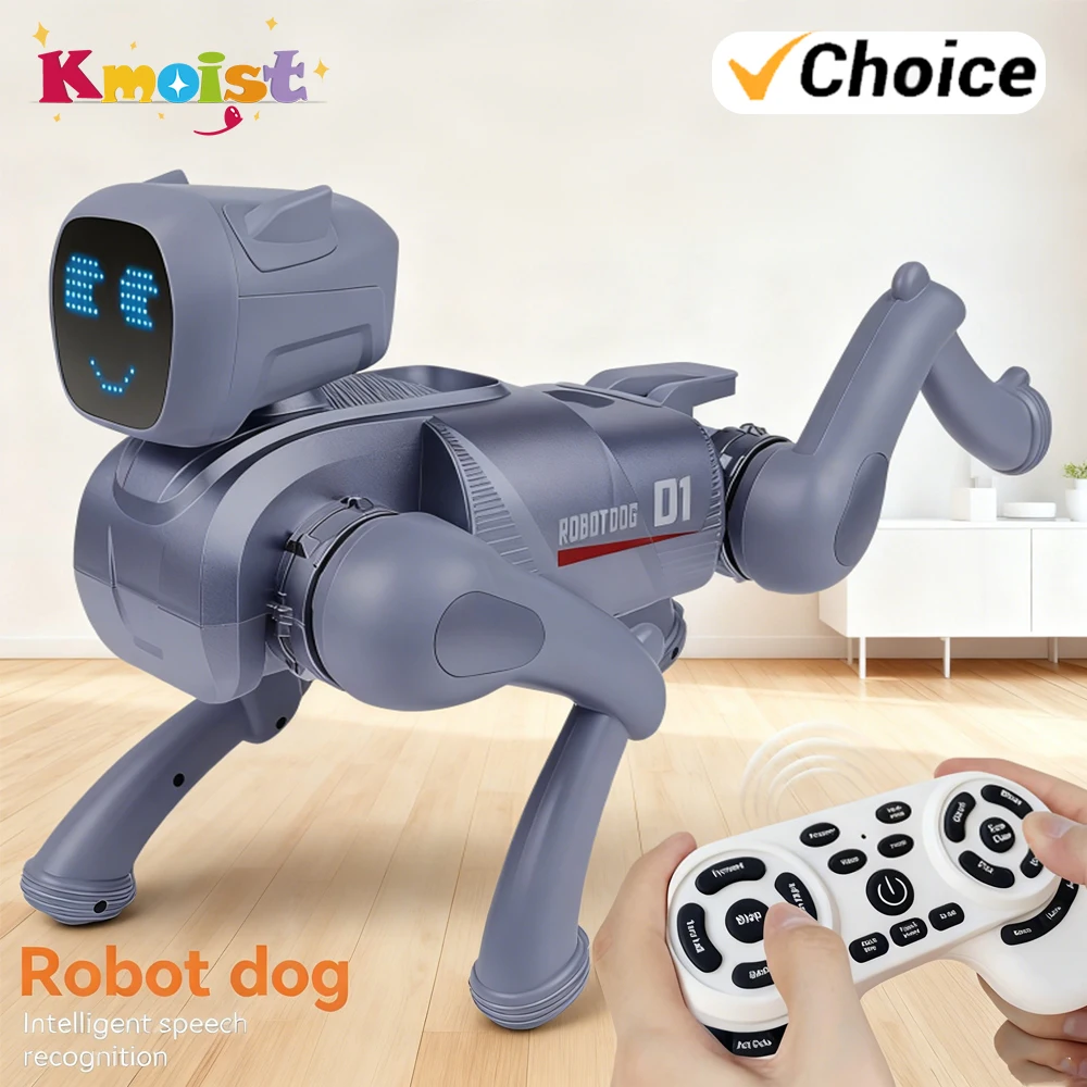 Robot perro programable con luz y control remoto para niños