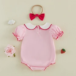 Conjunto bebé recién nacido verano con body manga estampado fresa