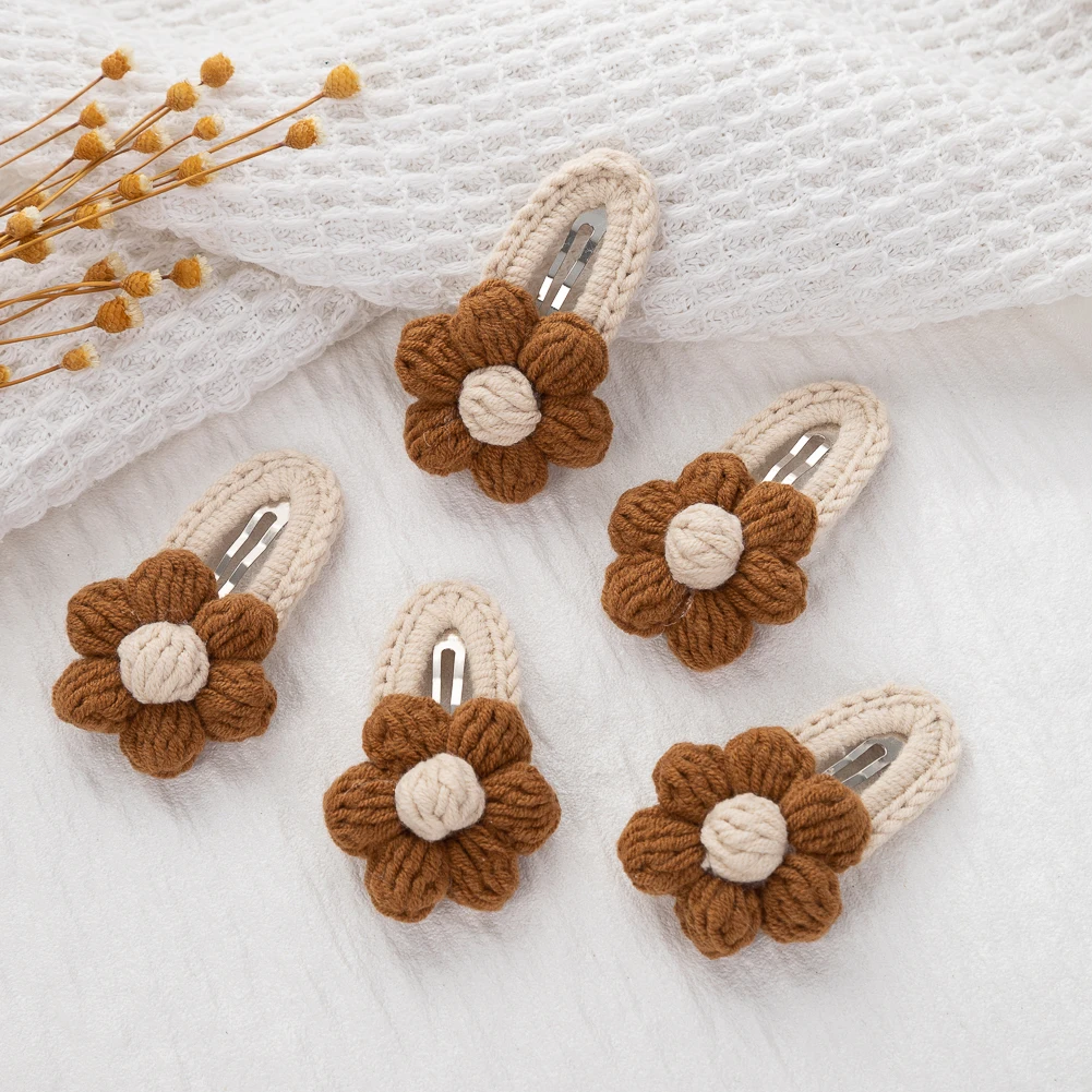 Pinzas hechas a mano de girasol para el pelo infantil - imagen 4