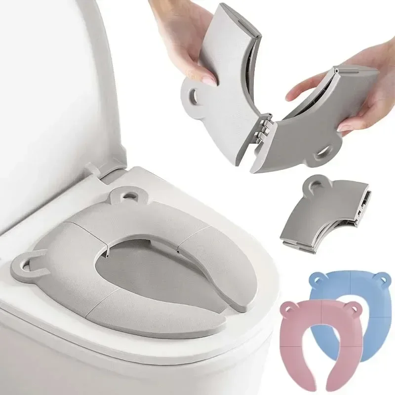Asiento inodoro infantil portátil plegable con dibujos animados - imagen 2