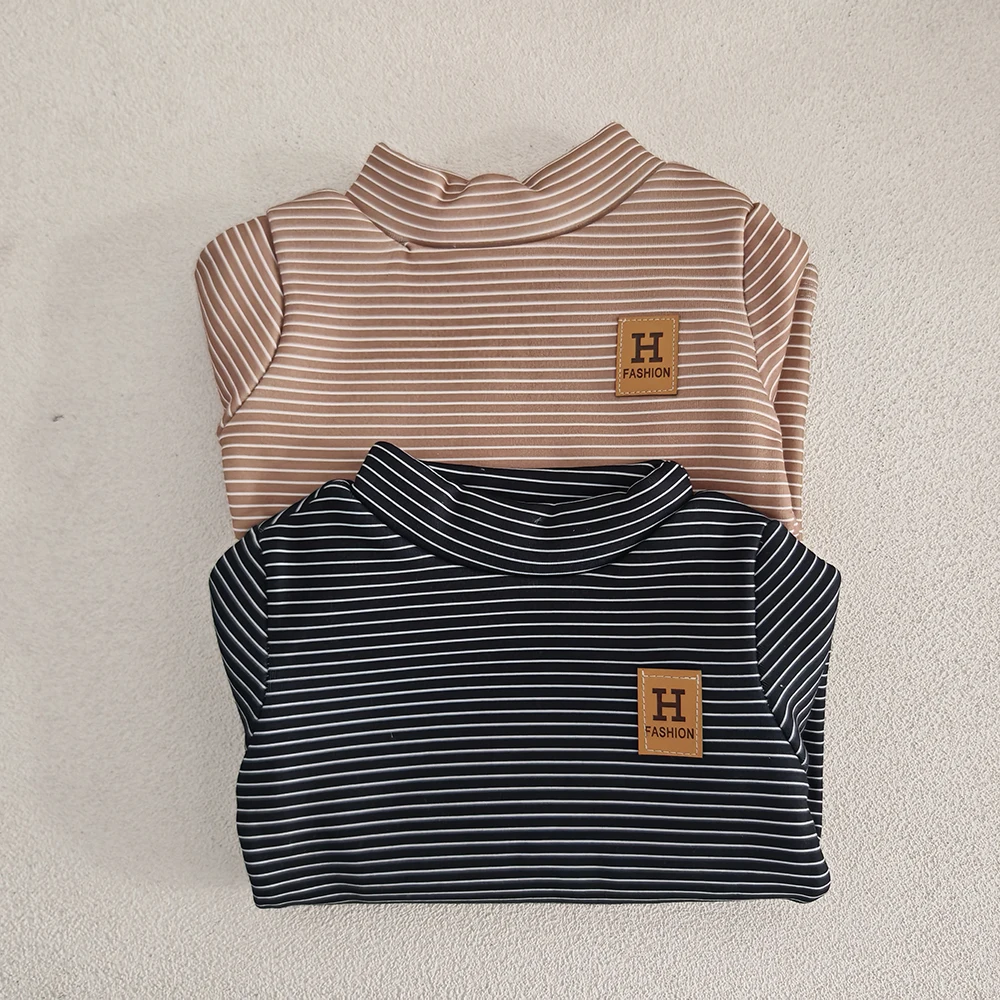 Camiseta térmica interior infantil con forro polar y rayas - imagen 2