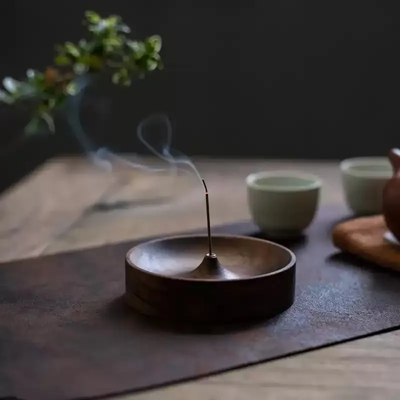 Soporte para incienso de madera de nogal maciza, hecho a mano - imagen 4