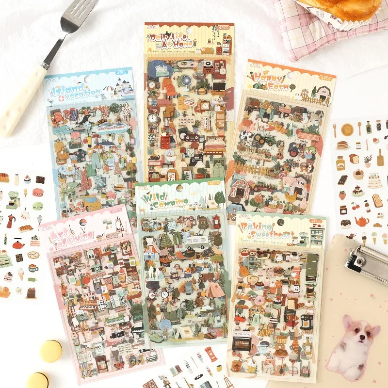 Pegatinas vintage decorativas para manualidades y álbum infantil