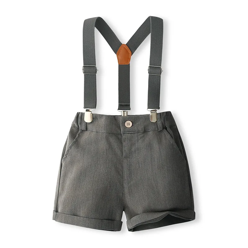 Conjunto verano niño: camisa manga corta con lazo y pantalón tirantes - imagen 4