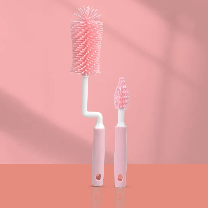 Cepillos para biberones de silicona – limpieza giratoria 360°