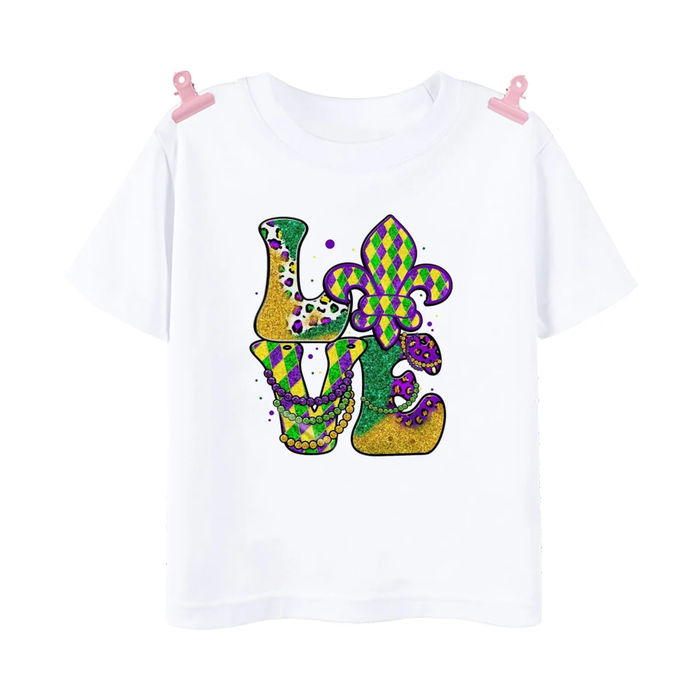Camisa Mardi Gras Dude manga corta para niños – Estilo carnaval - imagen 5