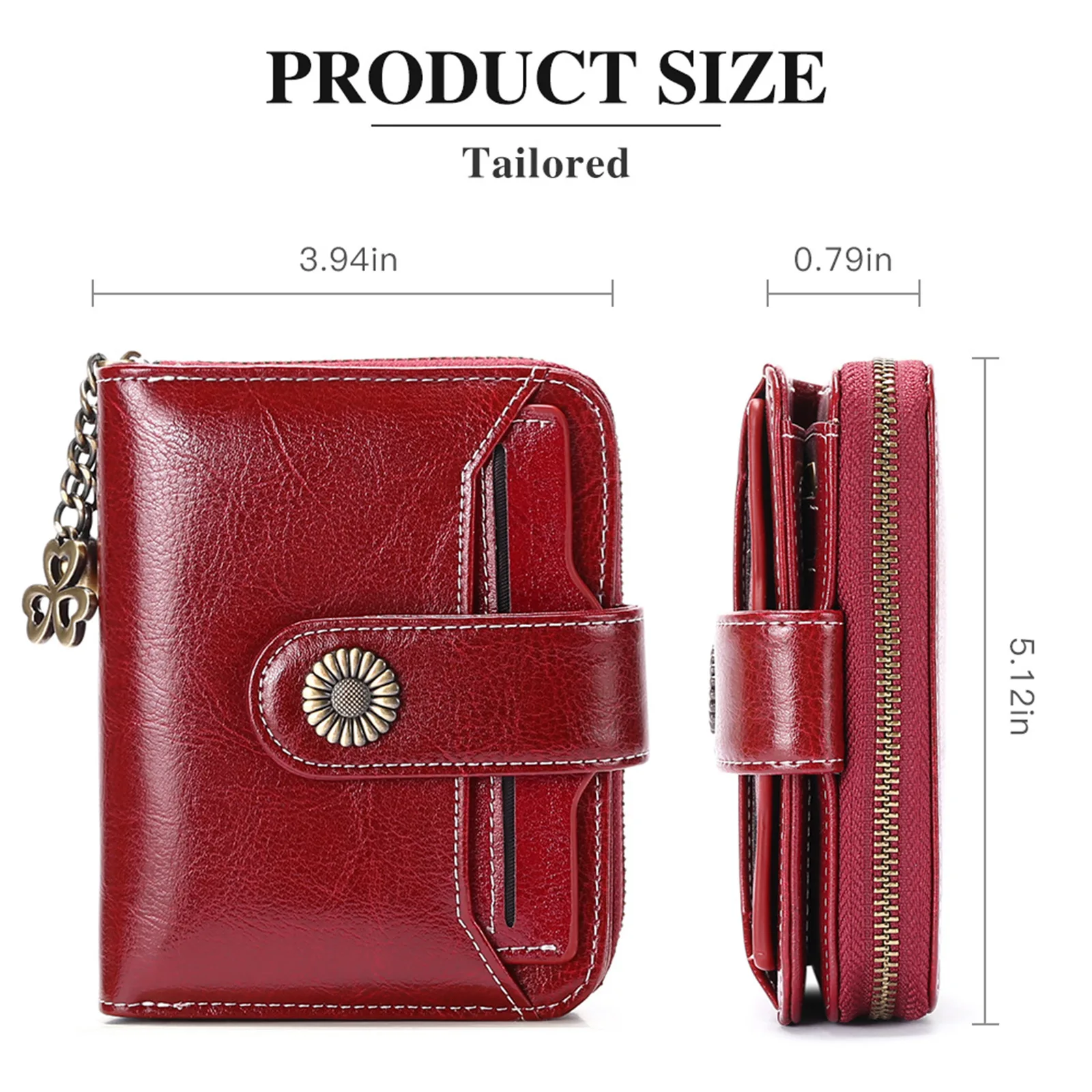 Cartera de cuero suave corta multifuncional con porta licencia - imagen 2