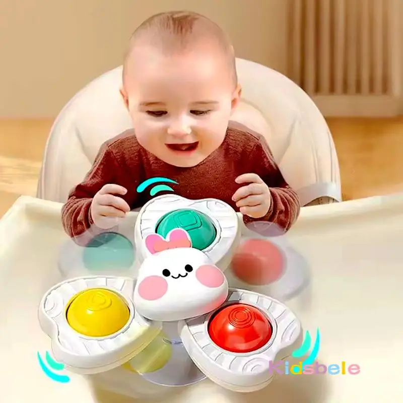 Juguete sensorial giratorio con ventosa para baño y mordedor infantil - imagen 4