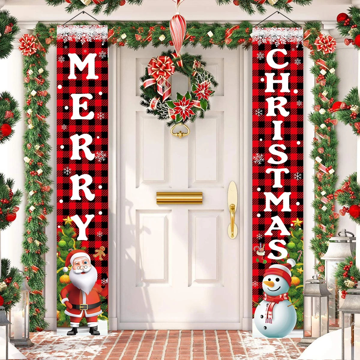 Banner navideño para puerta con mensaje Feliz Navidad 2025 - imagen 5