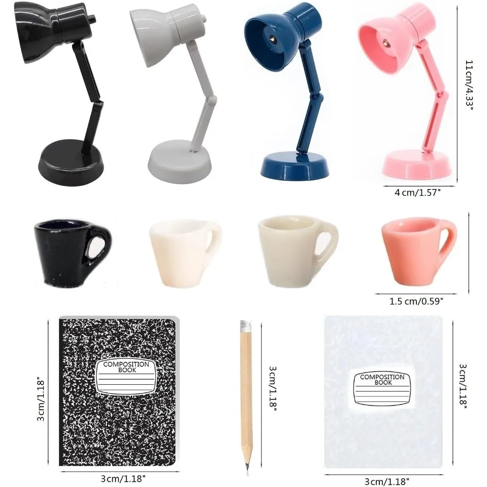Accesorios en miniatura para casa de muñecas – Set de escritorio - imagen 4