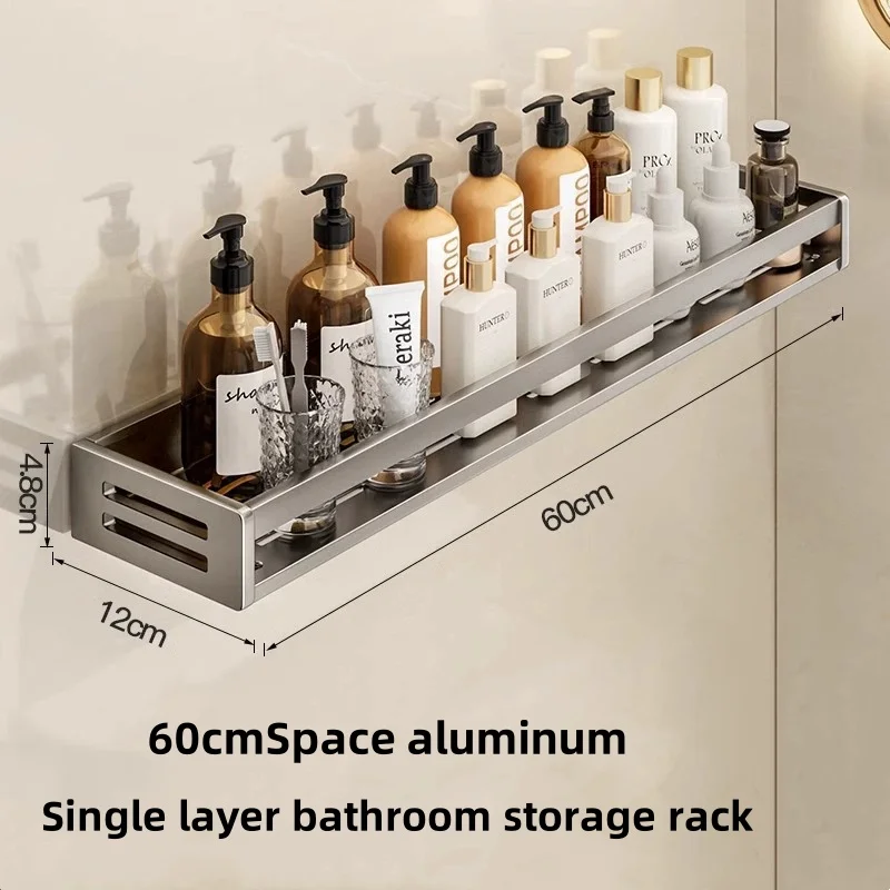 Estante de esquina ducha sin taladrar aluminio con barra toallas - imagen 4