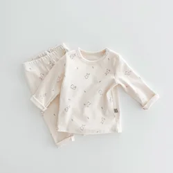 Pijama de algodón floral para niña – Estilo coreano