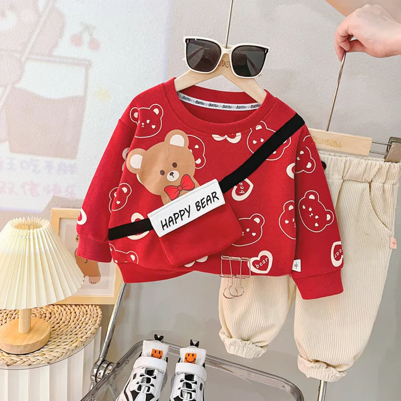 Conjunto de ropa infantil con camiseta y pants – Dibujo animado para niño y niña - imagen 4