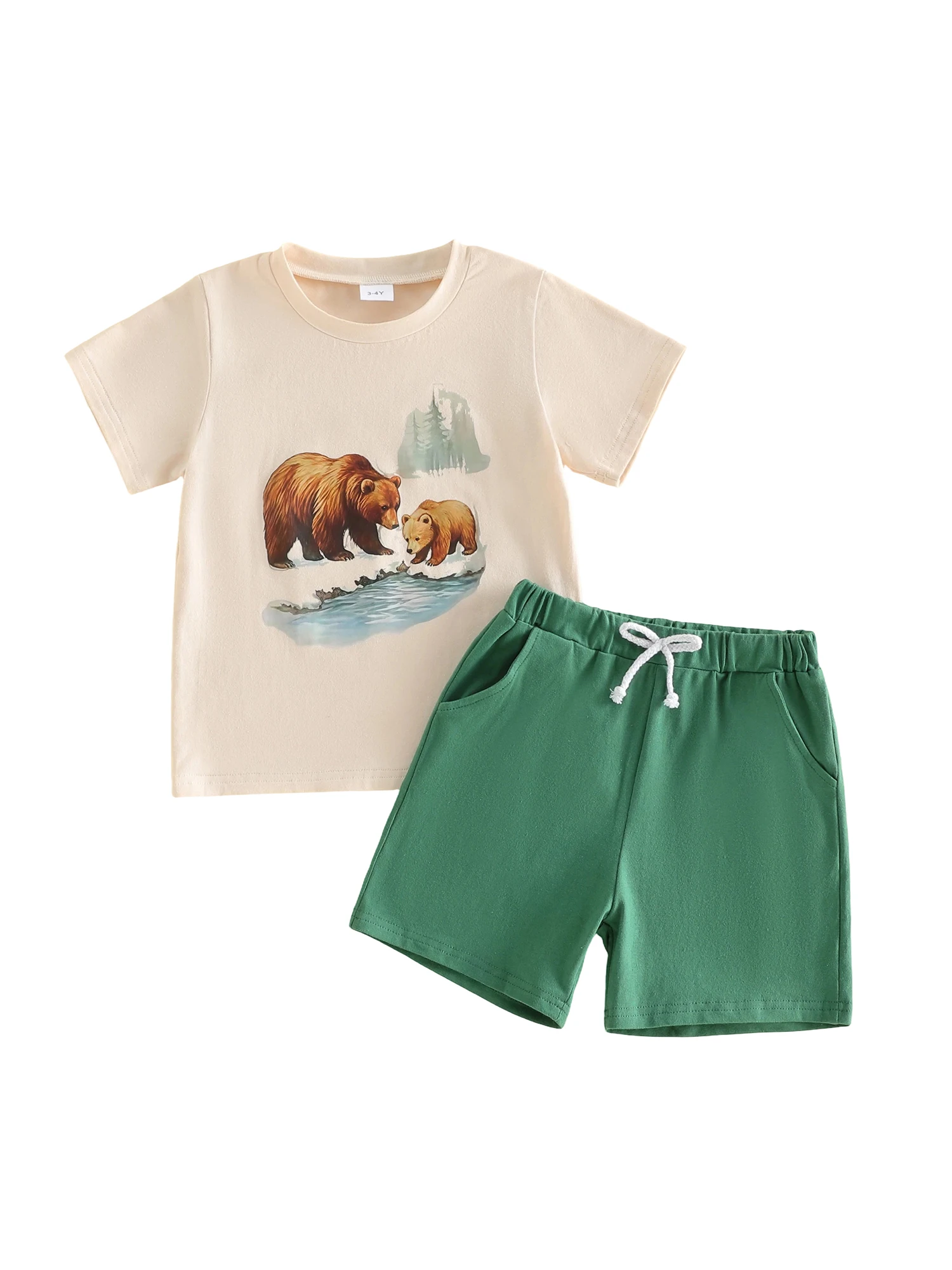 Conjunto de verano VISgogo para bebé con estampado de animales