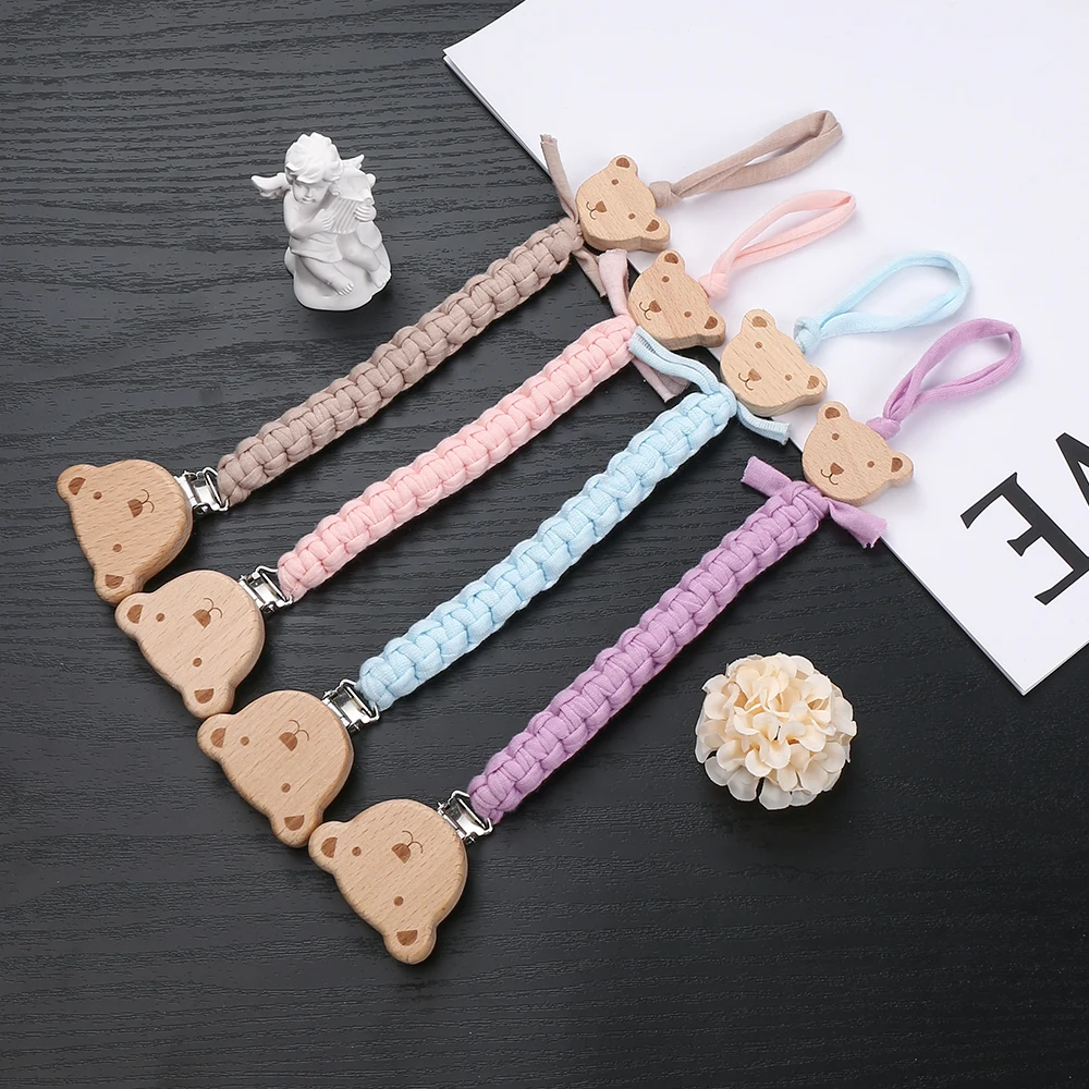 Cadena para chupete de bebé con animales de madera - imagen 5