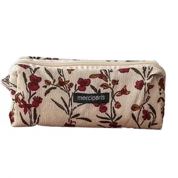 Estuche de lápices 2025 con flores kawaii para niñas - estilo retro