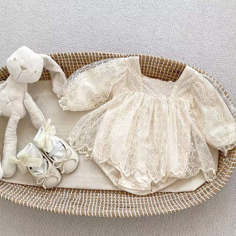 MILANCEL Body bebé niña encaje – Mono princesa una pieza - imagen 5