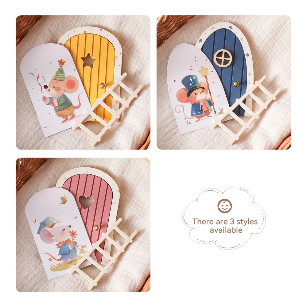 Puerta de elfo madera decorativa ideal para habitación infantil - imagen 5