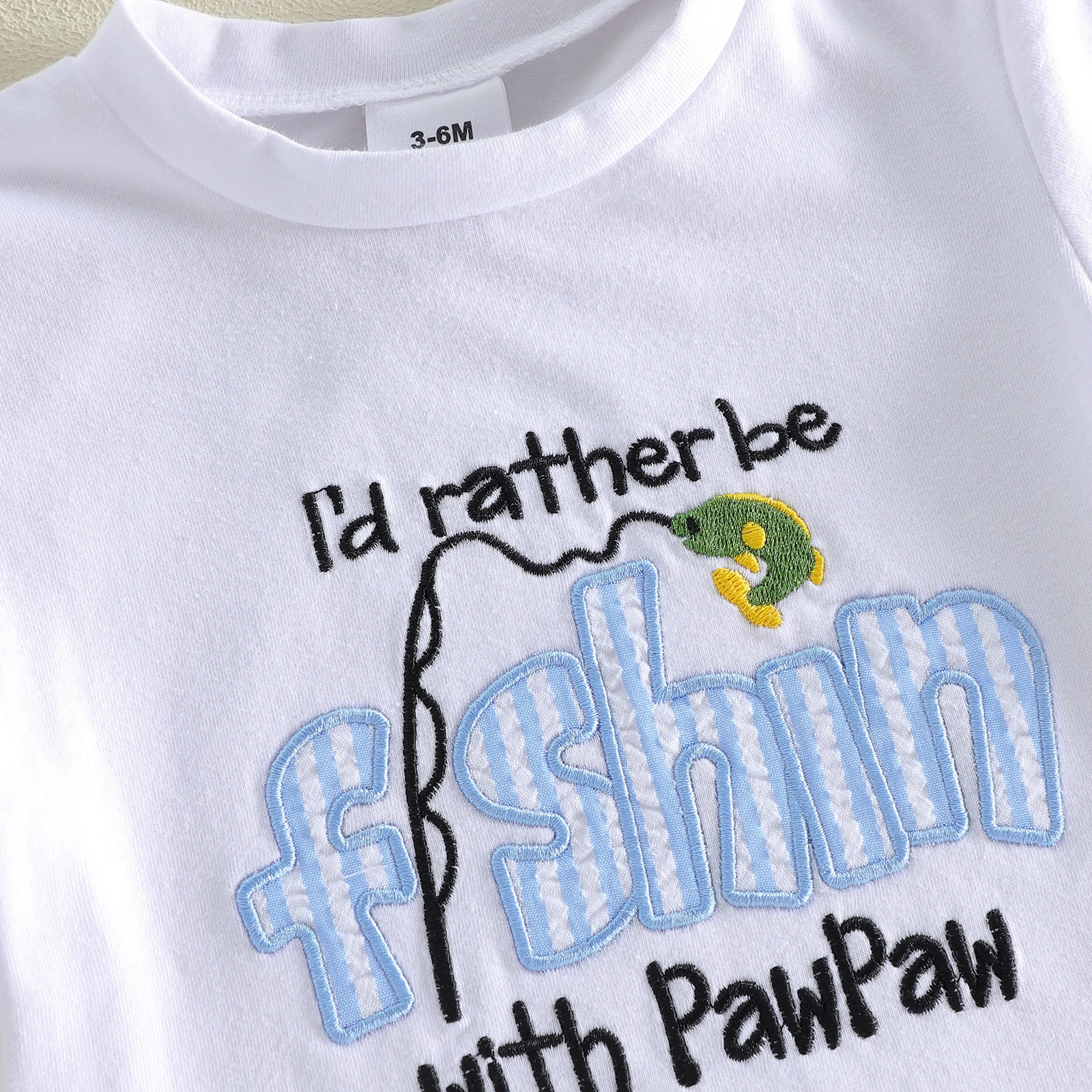 Conjunto de verano para niño: camiseta bordada y pantalón corto rayas - imagen 5