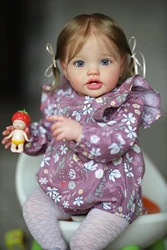 NPK Muñeca reborn Lottie de recién nacido, piel 3D y pelo raíz
