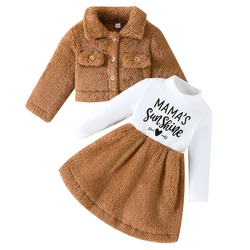 Abrigo infantil de solapa con letras para niño en otoño e invierno