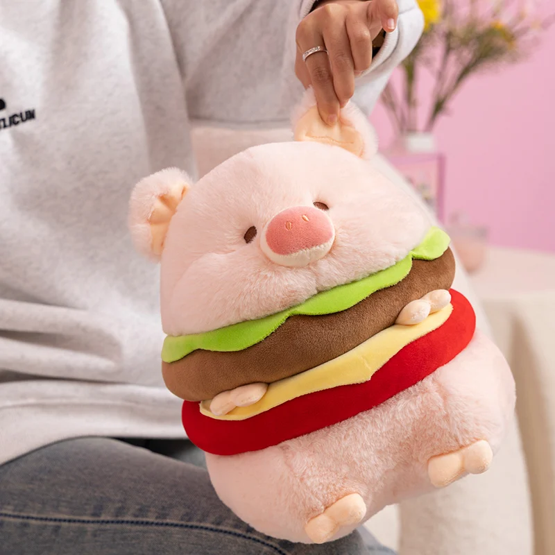 Peluche cerdito hamburguesa estilo kawaii, suave y esponjoso - imagen 2