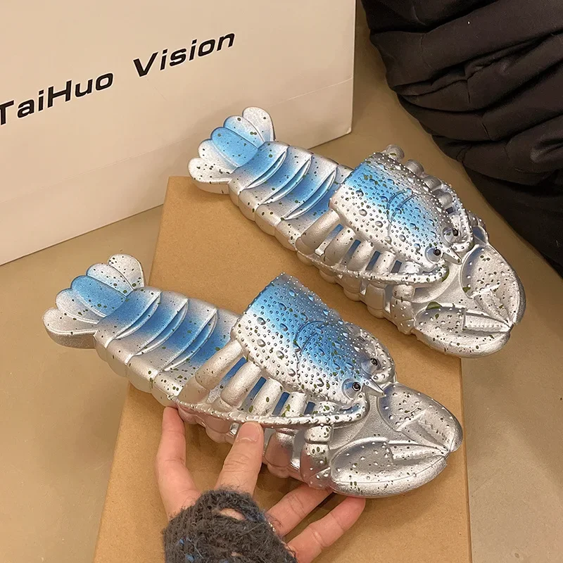 Chanclas de playa antideslizantes metalizadas con dibujos divertidos - imagen 5