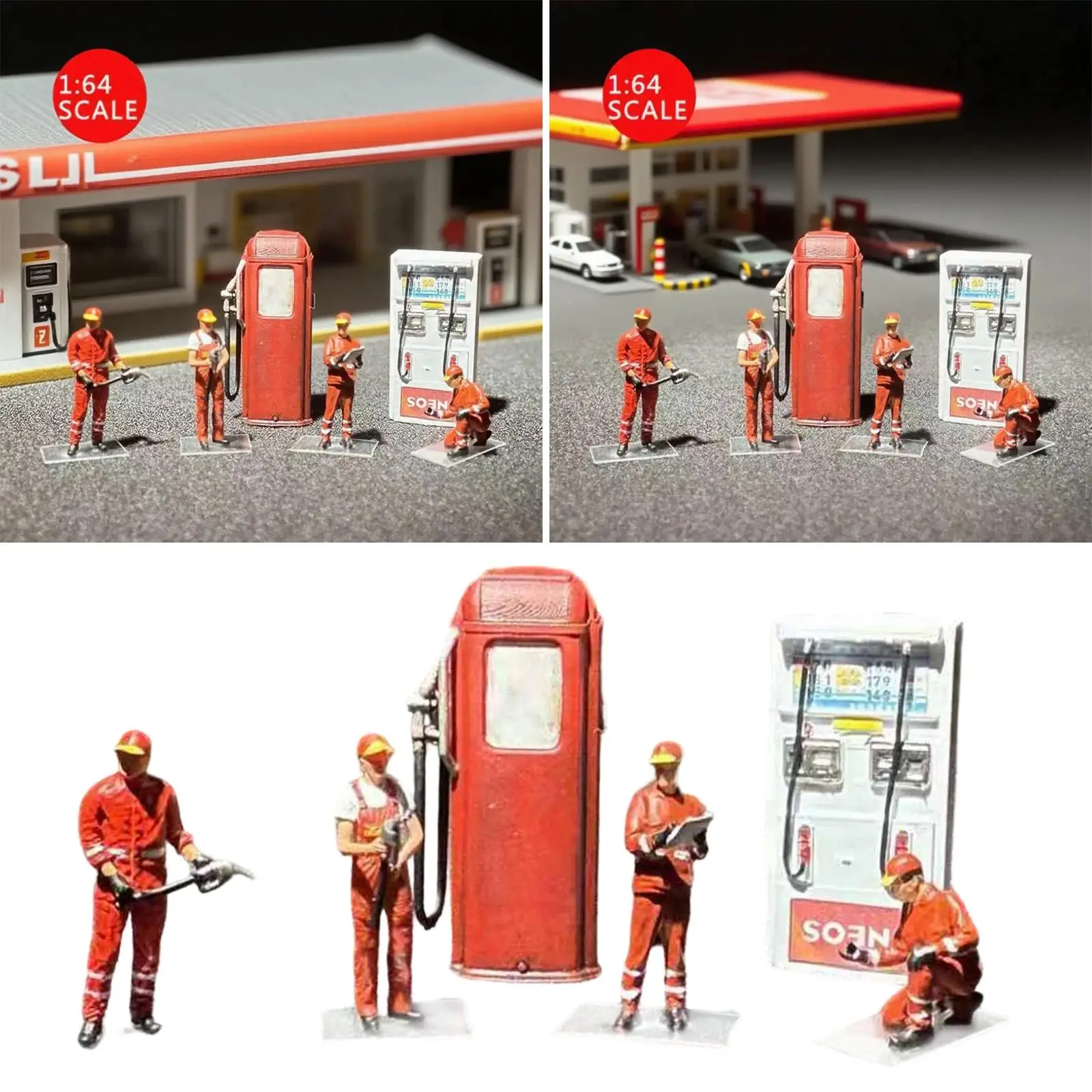 Gasolinera en miniatura de resina para coches a escala manualidades - imagen 3