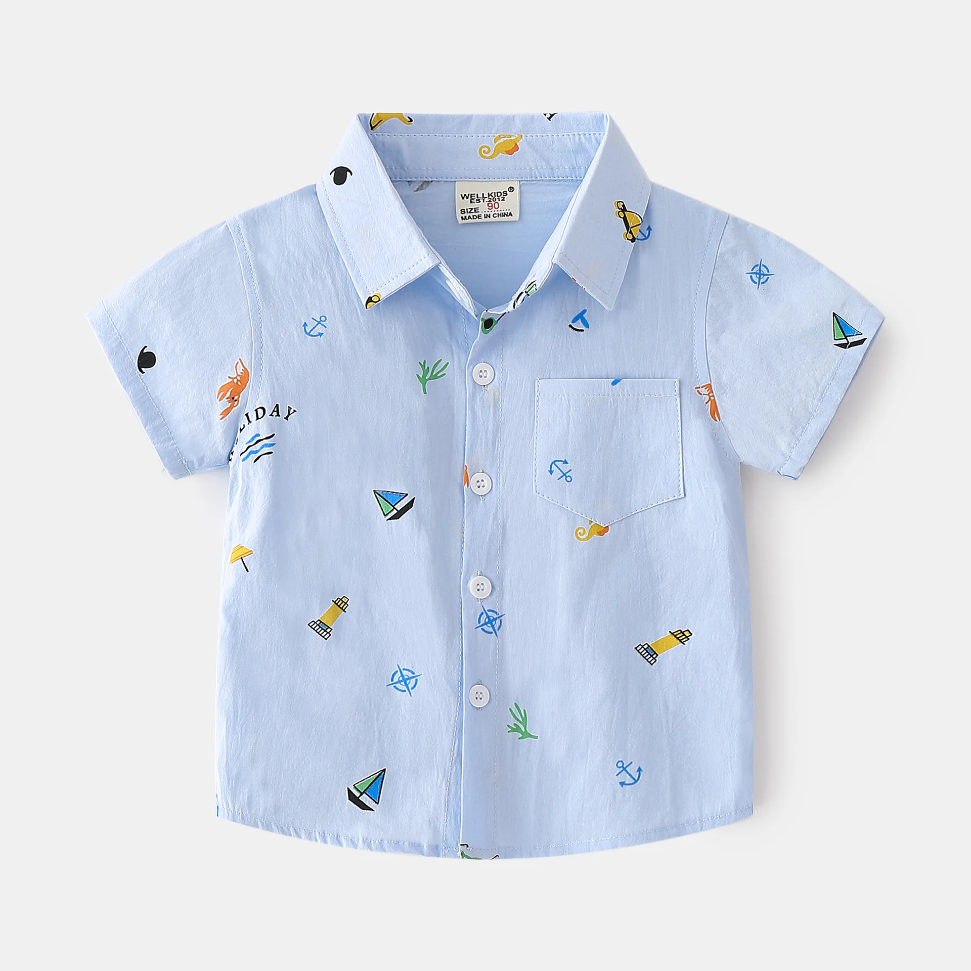 MILANCEL camiseta verano niños con dibujos animados y cuello vuelta - imagen 5